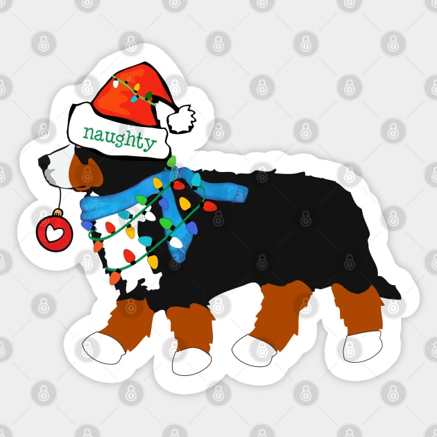 Naughty Christmas Bernese Mountain Dog Sticker by emrdesigns